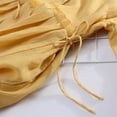 thumbnail image 6 of Baqcunre Maxi Dresses for Women 2024 Women's Dress Flax Spring And Summer Round Neck Pleated Draw Rope Seven Point Sleeves To Show Thin Loose Long Dress Dresses for Women 2024 Yellow L(Hot), 6 of 7