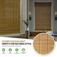thumbnail image 3 of LazBlinds No Tools No Drill Cordless Bamboo Roman Shades, Light Filtering Window Treatment, Roll Up Bamboo Blinds for Window 25'' W x 64'' H, Brown, 3 of 4