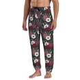 thumbnail image 4 of Sweatpants for Men - Purple Red White Carnations Flowers Adjustable Elastic Band Mens Joggers With Pockets, Athletic Workout Gym Casual Track Pants for Men, 4 of 7