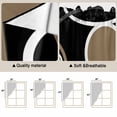 thumbnail image 3 of Black Brown Kitchen Window Curtains, Swag Curtains Valance for Bedroom Living Room Bathroom, White Circle Modern Minimalist Geometric Rod Pocket Window Treatment Curtain Block Drapes 2 Panels 36"x36", 3 of 9