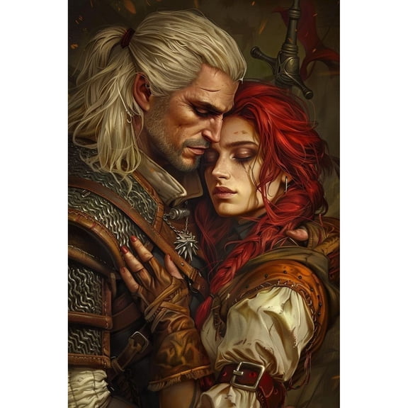 The Witcher Diamond Painting Set (for Adults) 5D DIY Character Diamond Art Set (for Beginners) Round Full Diamond Diamond Painting Gemstone Art Crafts (Home Wall Decoration Gift)