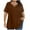 Brown, variant on Annhoo Plus Size Tops for Women V Neck Solid Color Short Sleeve Shirts Summer Trendy Casual Comfy Travel Blouses