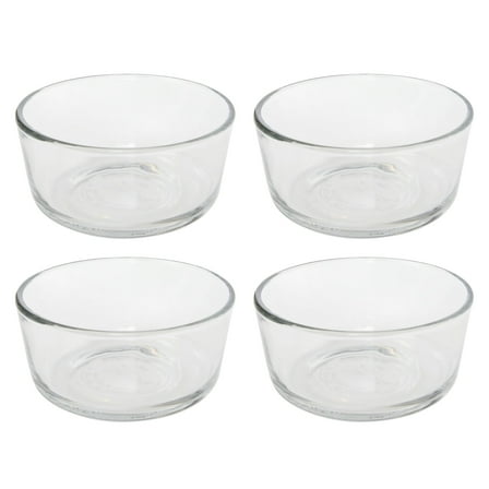 Pyrex 7200 Simply Store 2-Cup Round Clear Glass Food Storage Bowl (4-Pack)