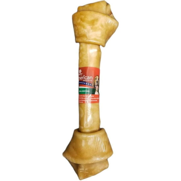 Pet Factory American Beefhide 20-22" Knotted Bone Dog Chew Treat - Natural Flavor, 1 Count/1 Pack 1 Count (Pack of 1)