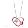thumbnail image 3 of Arrow Heart Pendant Necklace with Pink & Rose Swarovski Crystals in Sterling Silver, 3 of 5
