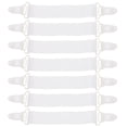 thumbnail image 1 of WORGEOUS 16 piezas de sábana ajustable correas de sábana elástica clips de sábana de servicio pesado para sujetar cubiertas de colchón de chapa blancos, 1 of 8
