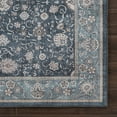 thumbnail image 2 of Luria Rugs Easy Care 2'6" x 12' Non-Slip 12 Ft Long Runner Rug for Hallway, Entryway, Kitchen, Bedroom - Vintage Floral, Moreno Collection - Dark Blue / Aqua, 2 of 7