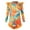 Orange, variant on Kiijoy Toddler Girls Long Sleeve Zip-Up Rash Guard Tropical Ruffle One-Piece Swimsuit