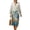 White and Blue - Sea Turtle, variant on DISNIMO Dragonfly Lotus Print Women Casual Maxi Dresses V Neck Loose Dress Lightweight 3/4 Sleeve Shift Dress Fashion Fall Dresses for Women, S