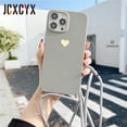 thumbnail image 1 of Funda de teléfono suave con cordón para collar cruzado de amor chapado para iPhone 14 13 12 Pro Max 11 MiNi XS XR X 8 7 Plus SE Tan Jianjun unisex, 1 of 2