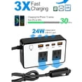 thumbnail image 3 of Bapdas 300W Car Power Inverter, DC 12V to 110V AC Car Outlet Adapter Plug, 24W Fast Charging USB-C&USB-A, Portable ​Charger Converter for Laptops, Phones, 3 of 8