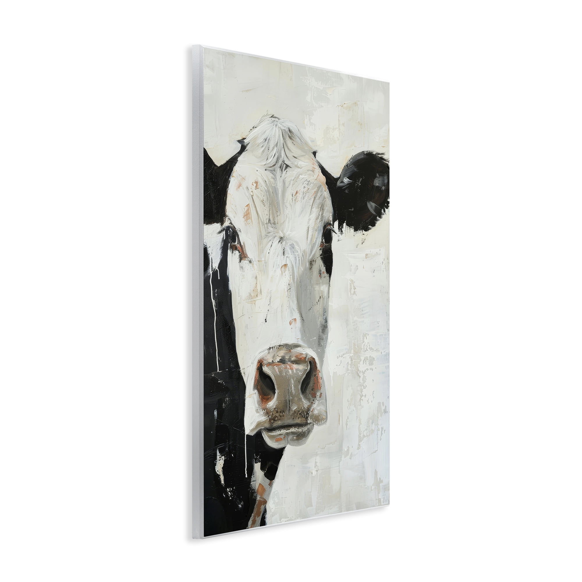 Stupell Industries Up Close Cow Animals & Insects Painting Unframed Art Print Wall Art, 10 x 15