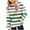 Green, variant on KyCheLot Girls Loose Sweatshirt Casual Stripe Printed with Pocket Lightweight Comfort Oversized Hoodies 4-14 Years