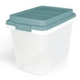 thumbnail image 2 of Hefty 6 Pack 32 Qt Lift Off Stackable Plastic Storage Bin w/Lid, Smoke Blue, 2 of 4
