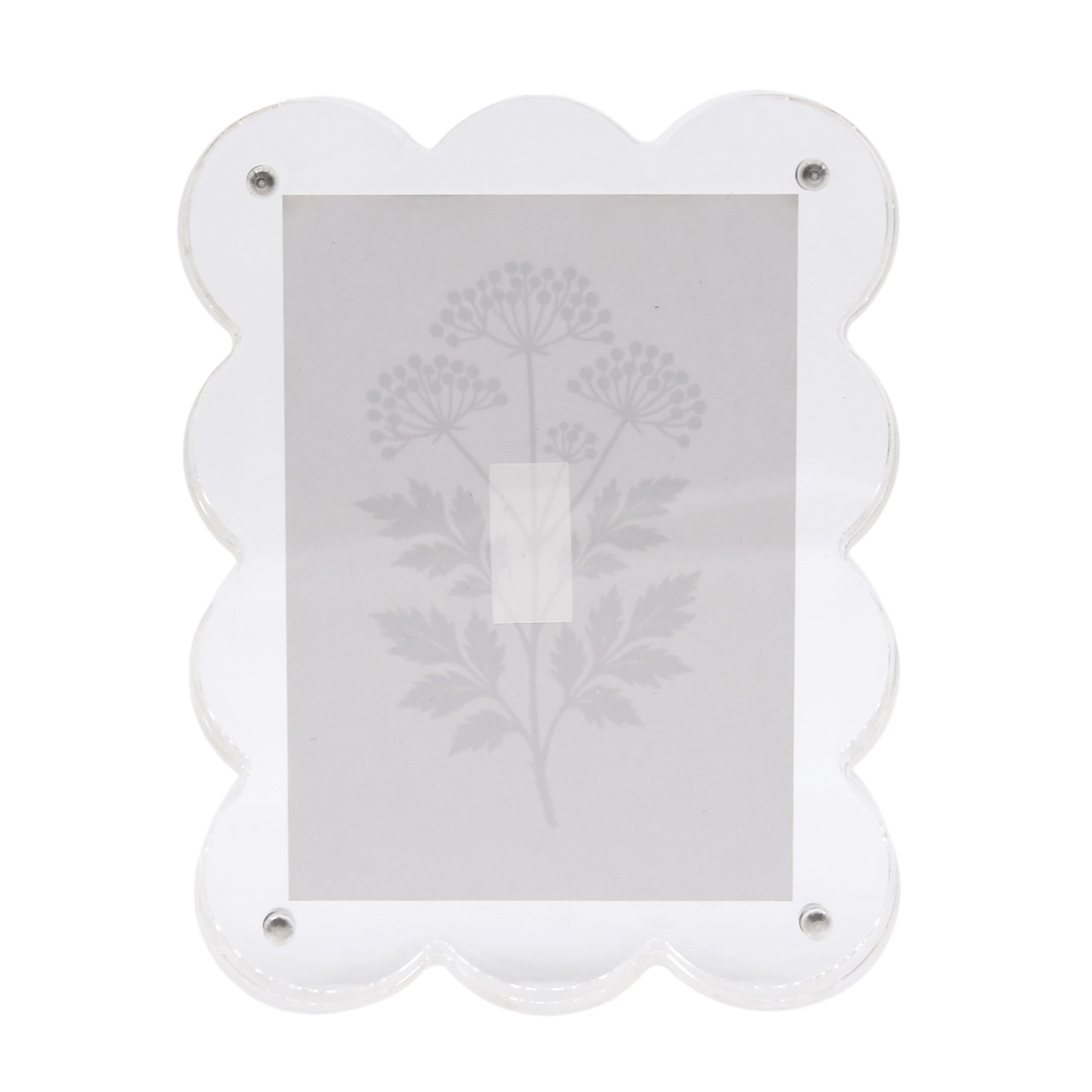 Snap Acrylic Scallop Block Frame for 2.5x3.5 Inch Photos, Clear Display