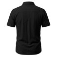 thumbnail image 3 of Mens Hawaiian Shirt Short Sleeve Shirt Patchwork Shirt with Open Collar and Lightweight Ethnic Style Tops, 3 of 3