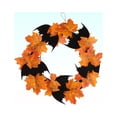 thumbnail image 2 of 1 pieza de adornos colgantes de corona de murciélago decoración de hoja de arce corona de hojas florales de Halloween, 2 of 7