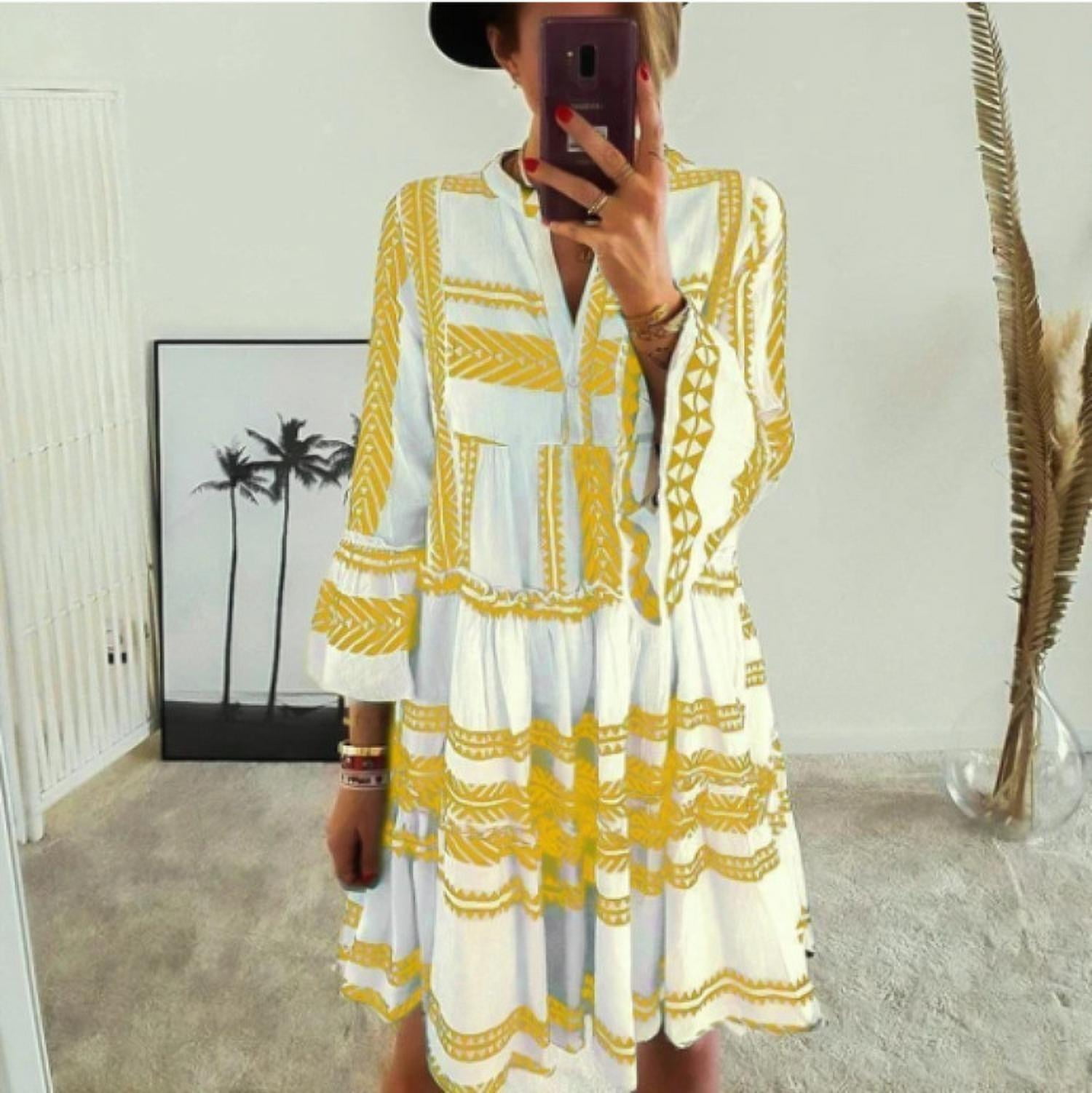 Fashion Geometric Printed Dresses 