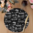 thumbnail image 3 of Coastal Nautical Round 13 Inch Placemats Set of 4, Summer Ocean Beach Sea Corals Black HeatResistant Non Slip Place Mats for Dining Table, Wipeable Braided Kitchen Table Mats for Housewarming, 3 of 9