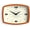 Orange, variant on Retro Wall Clock | 10 Inch Orange Mid Design | Rectangular Clock for Kitchen Living Room Office