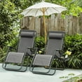 thumbnail image 6 of RONG-3 Zero Gravity Chair Patio Outdoor Adjustable Reclining Folding Chair Lawn Lounge Chair for Deck Beach Yard and Beach with Pillows Set of 2,Grey, 6 of 10