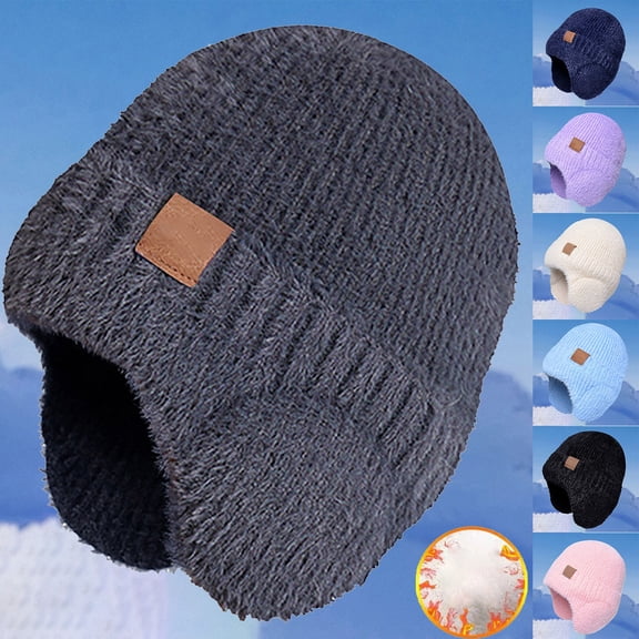 Clearance! Hassda Snow Hats Winter Warm Hat Children's Knitted Hat Cold Proof Ear Cover Head Cap Beanie with Ears