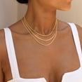 thumbnail image 3 of GOSFRY Layered Necklace for Women Dainty 14K Gold/Silver Plated Necklaces Trendy Herringbone Rope Chain Necklace Set Simple Stacked Choker Layering Jewelry Minimalist Gifts, 3 of 8