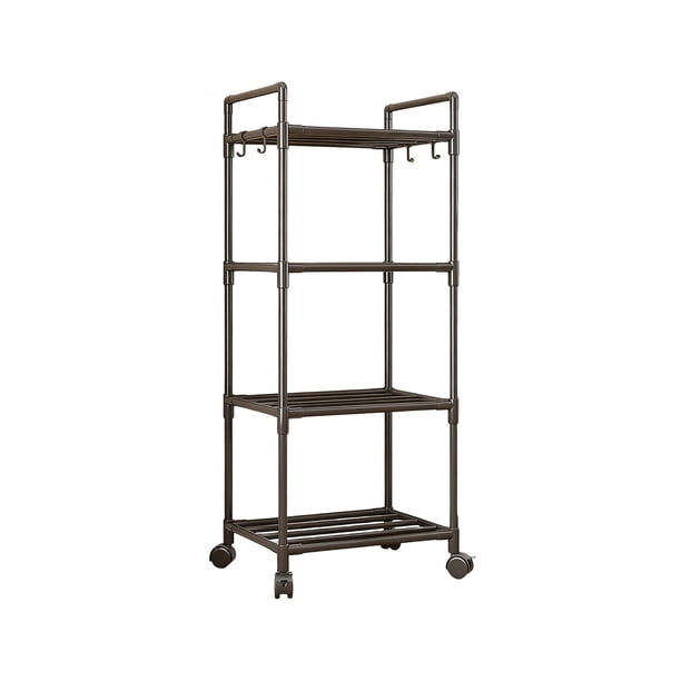 Carrito de almacenamiento de cocina de plástico con ruedas, estante organizador multicapa para baño, lavadero, despensa, unidad de estante alto y estrecho para artículos de tocador, suministros de