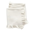 thumbnail image 2 of Ruffled Edge Knit Cotton Throw Blanket, Soft Breathable Woven Cover for Sofa Couch Bed, Lightweight Decorative Home Textile for Everyday Use, 2 of 6