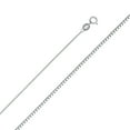 thumbnail image 2 of Wellingsale 14k White Gold Polished Solid 0.7mm Box Link Chain Necklace with Spring Ring Clasp - 22", 2 of 6