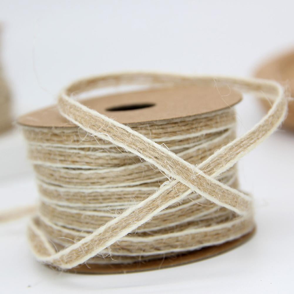Natural Jute Burlap Hessian Rustic Ribbon Lace Trims Tape DIY Craft 0.5cm*10M 
