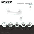 thumbnail image 4 of Kingston Brass GB1412CS Made To Match 12-Inch x 1-1/4-Inch O.D. Stainless Steel ADA Grab Bar in Brushed, 4 of 5