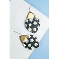 thumbnail image 1 of 2 INCHES IRREGULAR SHAPED COLORFUL FLOWER PATTERN WOOD  HOOK EARRINGS, 1 of 13