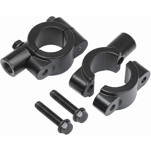 Universal 10mm Bike Mirror Handlebar Clips | Motorcycle Mirror Mounts| Motorcycle Mirror Mounting Adapter| Motorcycle Accessories (1 pair, black)