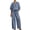 Blue, variant on Women 2 Piece Sweat Sets Casual Relaxed Fit Tracksuit Textured Half Sleeve Full Zip Jackets and Wide Leg Pants Workout Sets White