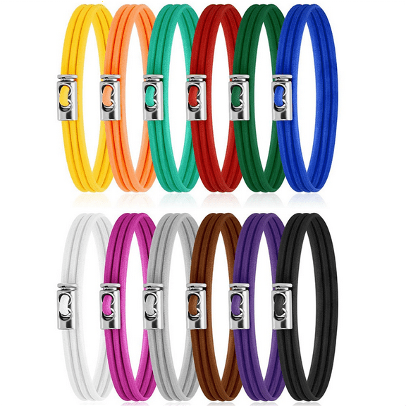 Set of 12 Trash Can Rubber Bands Adjustable Colorful Garbage Cord Fits 8-33 Gallon Multifunction Bag