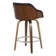thumbnail image 5 of Alec 26" Counter Height Swivel Brown Faux Leather and Walnut Wood Bar Stool, 5 of 7