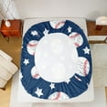 thumbnail image 5 of Manfei Boys Ball Game Twin Sheet Sets,Baseball Lovers Twin Fitted Sheet,Blue White Flat Sheet For Boys Kids,Microfiber Bedroom Decor,3 Pieces, 5 of 7