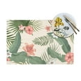 thumbnail image 4 of YFYANG Washable Heat-Resistant Placemats, 70% PVC/30% Polyester, Tropical Plant Flower Pattern Kitchen Table Mat, 12" x 18" 4 Pcs, 4 of 6