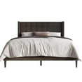 thumbnail image 3 of Home Design Danville Full Tufted Upholstered Platform Bed with Wingback Headboard and Foam Cushion, Dark Brown, Easy Assembly, 3 of 5
