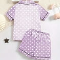 Girls Boys Kids Silk Satin Pajamas Set ButtonDown Clothes Short Sleeve