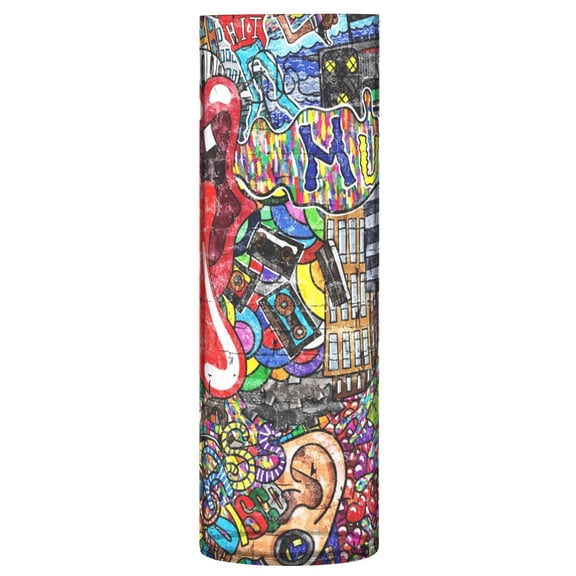 JSTEL Colorful Graffiti Music Art Abstract Flower Vase Decorative Floreros for Home Decor Bedroom Living Room Office Table Shelf Bathroom