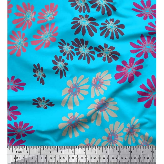 Soimoi Cotton Poplin Fabric Artistic Flower Fabric Prints By Yard 42 Inch Wide