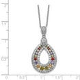 thumbnail image 5 of Sterling Silver Multicolor Cubic Zirconia Necklace, 5 of 5