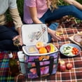 thumbnail image 5 of FORMRS Insulated Cooler Bag 24 Cans Capacity Soft Leakproof Lunch Box with Side Pockets, Large Purple Flowers, 5 of 7