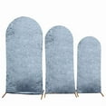 thumbnail image 2 of BalsaCircle 3 Dusty Blue Crushed Velvet Round Top Wedding Arch Backdrop Stand Covers Party Events Decorations Supplies, 2 of 8