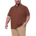 thumbnail image 4 of INSPIRE CHIC Men's Big & Tall Casual Texture Short Sleeve Soft Knitted Polo Shirt XL Brown, 4 of 5