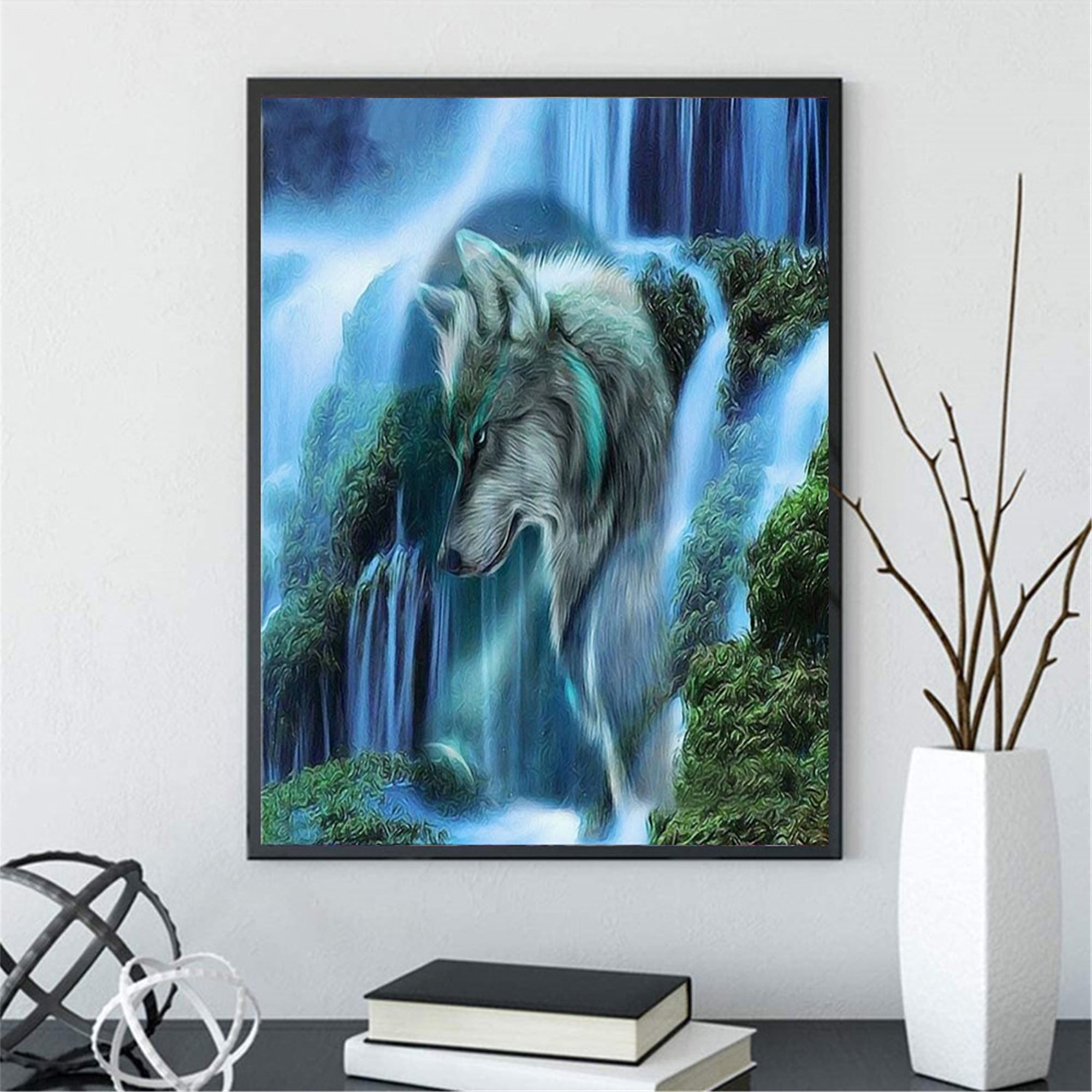 Waterfall Wolf 5D Diamond Painting DIY Embroidery Cross Stitch Home Decor Craft Waterfall Wolf 5D Diamond Painting DIY Embroidery Cross Stitch Home Decor Craft