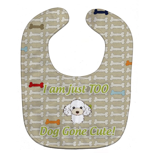 "Treasures Too Cute Baby Babero, caniche blanco, grande" Caroline's Treasures BB5826BIB