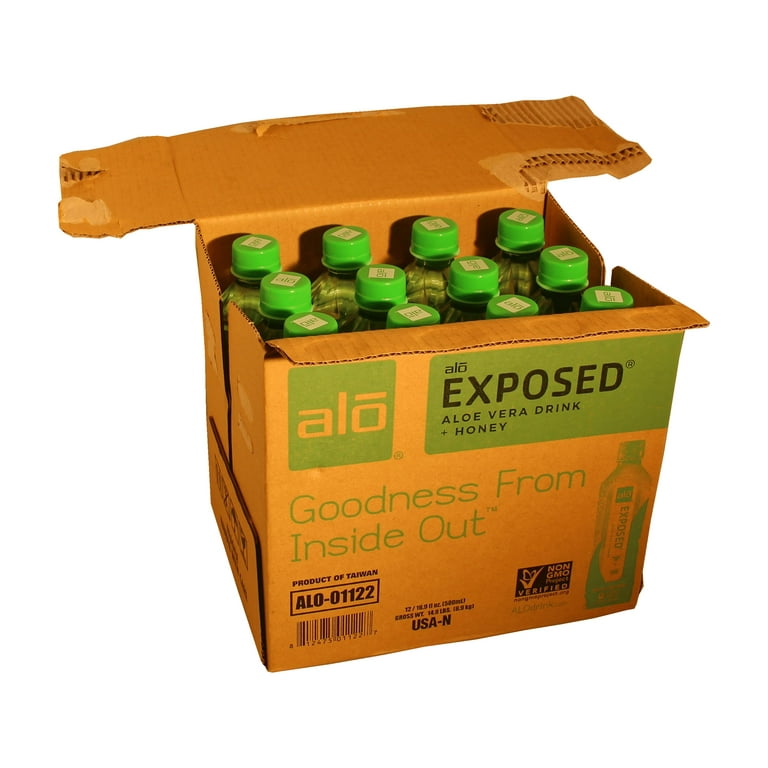 Alo Original Exposed, Organic Aloe Vera Juice with Honey, 16.9 Fl Oz,  Non-GMO, Fat Free - Walmart.com